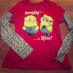 6/$20 DESPICABLE Me Christmas long sleeve tshirt